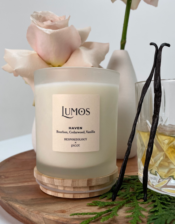 Lumos Candle with whiskey and vanilla